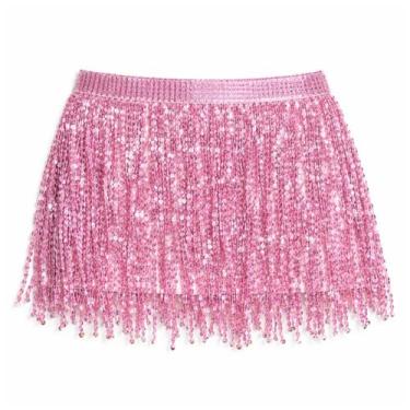 Imagem de Saia de Paetê Brilho Intenso para Festas - DREAM IN BOX, Rosa