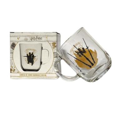 Imagem de Caneca de Vidro 300ml Harry Potter  Coleção Mágica com Símbolos e Cria