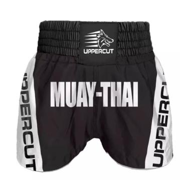 Imagem de Calção Short Muay Thai Premium BR - Preto/Branco-Unissex