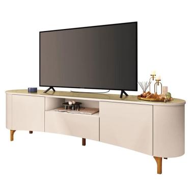 Imagem de Rack Bancada Elara Off White Champanhe - HB Móveis