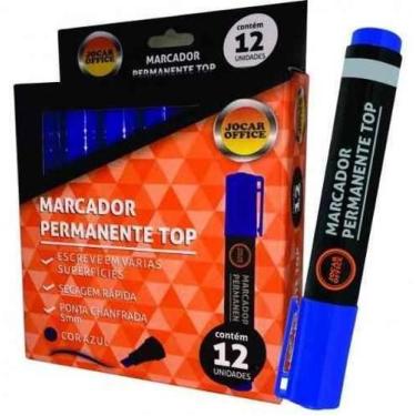 Imagem de 12 Marcador Permanente Top Azul Jocar Office (1Cx)