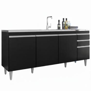 Imagem de Balcao Pia 4P 2G 180c BP Agatha Eratto Moveis - Milani Store, Preto