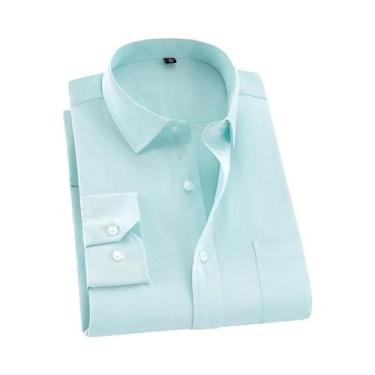 Imagem de Camisa Social Masculina plus Size 8XL 7XL 6XL Manga Longa Branca Prima