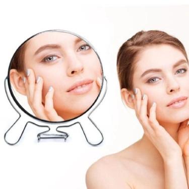 Imagem de 10 Espelhos de Mesa Redondo Dupla Face Lente c/ Aumento Zoom 5x - Fx