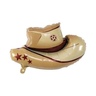 Imagem de Balões Temáticos De Cowboy Ocidental 6 Peças: Balões De Hélio Em Forma