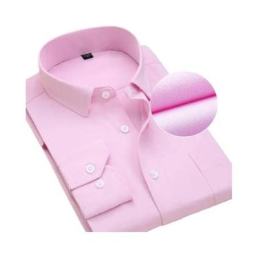 Imagem de Camisas Sociais Masculinas Slim Fit Tamanho plus 8XL, Manga Longa, Bra