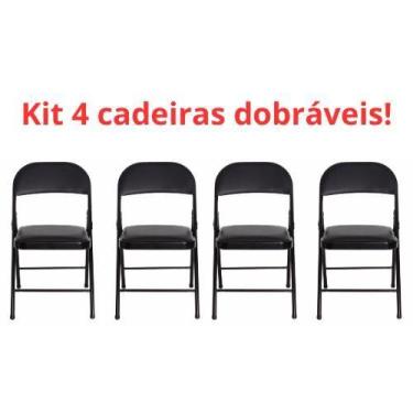 Imagem de Kit Cadeira Portátil De Ferro Dobrável Com Apoio de Costas e Assento A