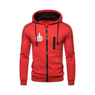 Imagem de Moletom Masculino Slim Fit Com Capuz E Zíper, Casual, Liso - Ra jahubr