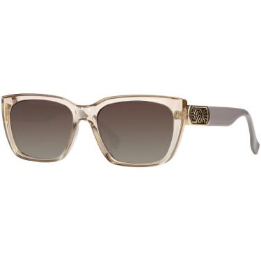 Imagem de Óculos de Sol Feminino Polarizado UV400 Quadrado Armação Transparente Detalhes Dourados Luxo 6453-Feminino