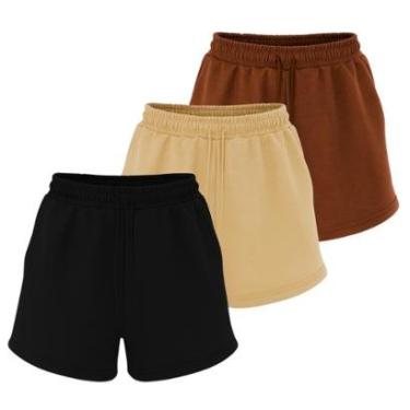 Imagem de Kit 3 Bermudas Masculinas em Moletinho para Uso Casual com Bolsos-Masculino