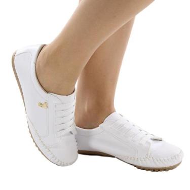 Imagem de Tênis Feminino Sapatênis Mocatênis Confort - Clara Maria Shoes, Branco