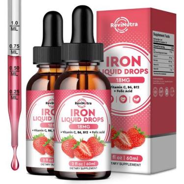 Imagem de Suplemento líquido de ferro RevinUtra com folato, vitamina C 2x30ml