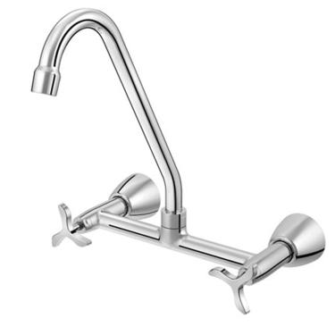 Imagem de Misturador de Parede Docol Nova Pertutti para Cozinha, Duplo Comando, Cromado