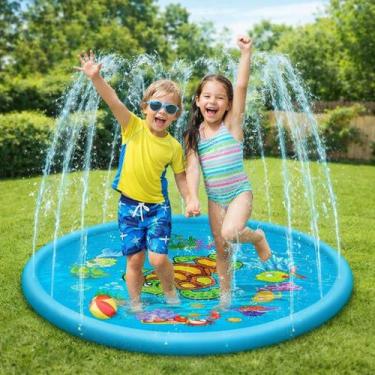 Imagem de Piscina Infantil Inflável Chafariz Tapete Água 100cm - Genérica