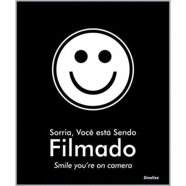 Imagem de Placa De Poliestireno Store Black 15x18cm Sorria, Você Está Sendo Film