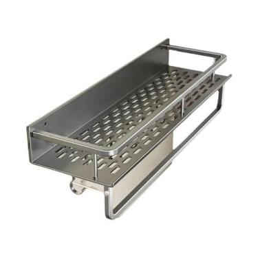 Imagem de Prateleira De Alumínio Montada Na Parede Sem Perfuração Para Cozinha, 