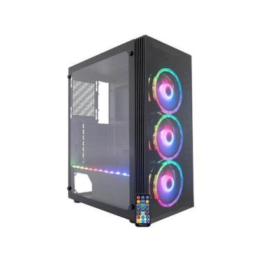 Imagem de Gabinete Gamer K-Mex Asgard Star RGB Mid Tower - ATX Preto, Preto