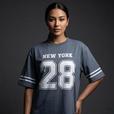 Imagem de Camiseta Feminina Oversized Longline 100% Algodão - - Vixi Maria, Chum
