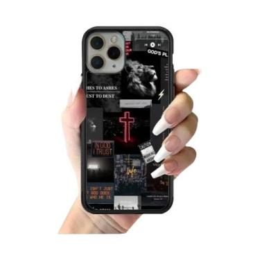 Imagem de Capa Traseira Dura Em PC TPU Com Padrão Jesus Para iPhone 11 12 13 14 