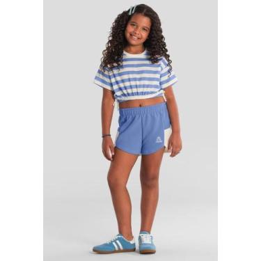 Imagem de Blusa infantil menina listrada Brandili, 6, Azul