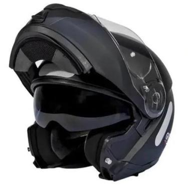 Imagem de Capacete Gp Tech A118 Mono Articulado Robocop Viseira Solar Preto 60