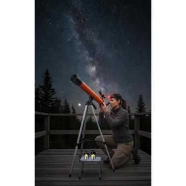 Imagem de 2x Telescópio 600mm 50x 100x Profissional Refrator Alumínio - Congratu