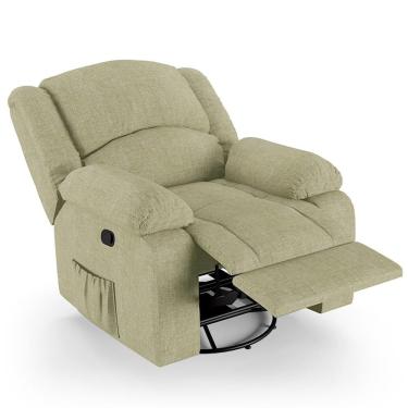 Imagem de Poltrona Do Papai Reclinável Pietra Glider Giratória Fh9 Linho Bege - Mpozenato
