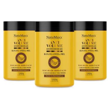 Imagem de Kit 3 Máscara Capilar AntiVolume Banana Aveia NatuMaxx 1kg