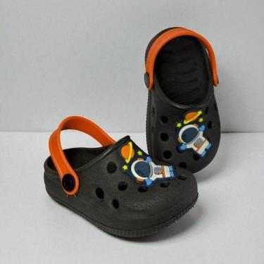 Imagem de Babuche Infantil Masculino Astronauta - NoBrand, Preto, 31/32