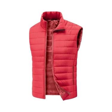 Imagem de Colete Masculino Casual Sem Mangas, Jaqueta Leve Com Zíper E Bolsos, R