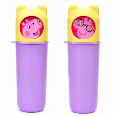 Imagem de 2 Pote Multiuso Peppa Infantil Estojo Guardar Pasta Escova Lápis e Obj