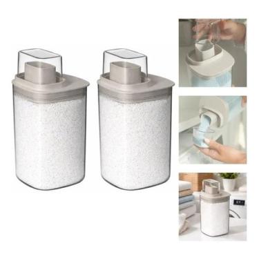 Imagem de Kit 2 Dispenser Sabão Amaciante FLow 1L Lavandeira Com Dosador - Ou, B