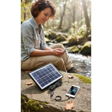 Imagem de Painel Solar 6W 6V: Carregador Portátil p/ Celular - Congratulations S