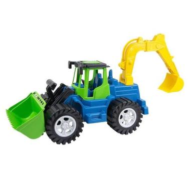 Imagem de Brinquedo Retroescavadeira Articulável Carregador Frontal Máquina Cons
