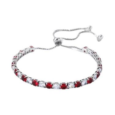 Imagem de Pulseira De Tênis Feminina Com Zircônia Arco-Íris Multicolorida De Cri