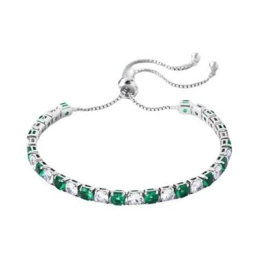 Imagem de Pulseira De Tênis Feminina Com Zircônia Arco-Íris Multicolorida De Cri