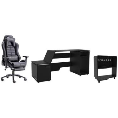 Imagem de Cadeira Gamer XT Racer Reclinável Giratória + Mesa - Gamer Space One +
