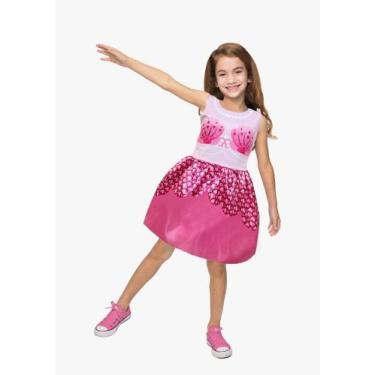Imagem de Fantasia Sereia Pink Infantil Menina Vestido Carnaval Festa - Fantasia