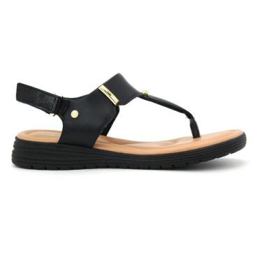 Imagem de Sandalia Feminina Comfortflex Original Rasteirinha Dedo 304, 38, Preto