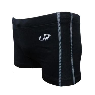 Imagem de Sunga Boxer Adulto Helanca Com Detalhe Hammerhead, P, Preto, Branco