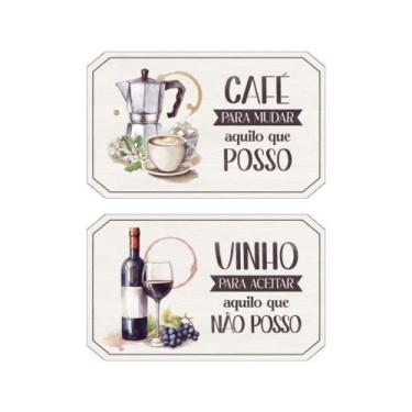 Imagem de Placa Decorativa com Corda para Cantinho do Café Vinho Cozinha - PC025