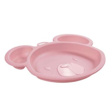Imagem de Prato infantil lúdico plásutil azul e rosa ursinhos - Plasútil , Rosa