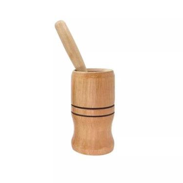 Imagem de Socador Pilão de Madeira Medio Tamanho 12Cm x 7cm - STOLF