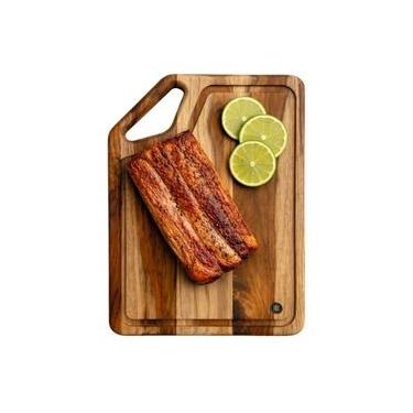 Imagem de Tábua de Corte Teca 40x28cm Churrasco Cozinha Petiscos Irahy