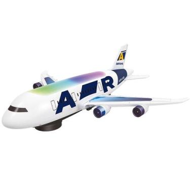 Imagem de Avião de brinquedo com luz e som à pilhas - DM BRASIL