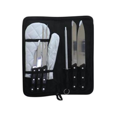 Imagem de Kit Churrasco 7 Peças Com Luva Completo - Peças Inox - ZZ