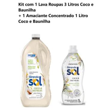 Imagem de Kit Lava Roupas 3 Litros Coco e Baunilha + Amaciante Concentrado Giran