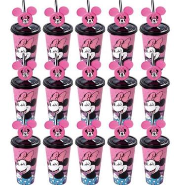 Imagem de Kit Copos Minnie 500ml Lembrancinha Festa Infantil Sacola Surpresa Ani