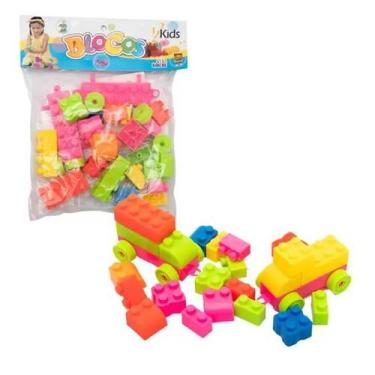 Imagem de Blocos de Montar 33 peças Bloco de Encaixar Brinquedo Educativo Brinqu