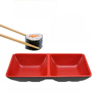 Imagem de Molheira Dupla Porta Molho Shoyu p/ Sushi 120ml